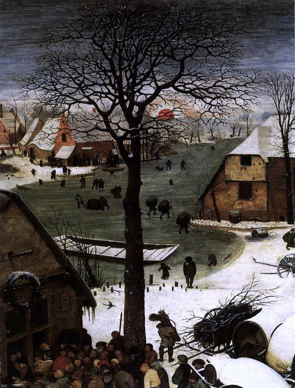  The Elder Pieter Bruegel The Census at Bethlehem (detail) - Art Print