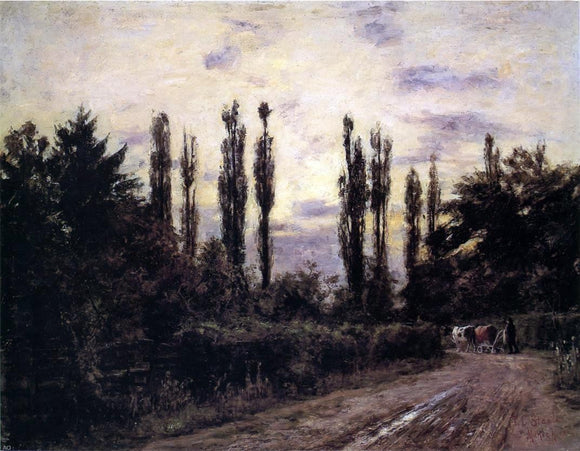  Theodore Clement Steele Evening, Poplars and Roadway near Schleissheim - Art Print