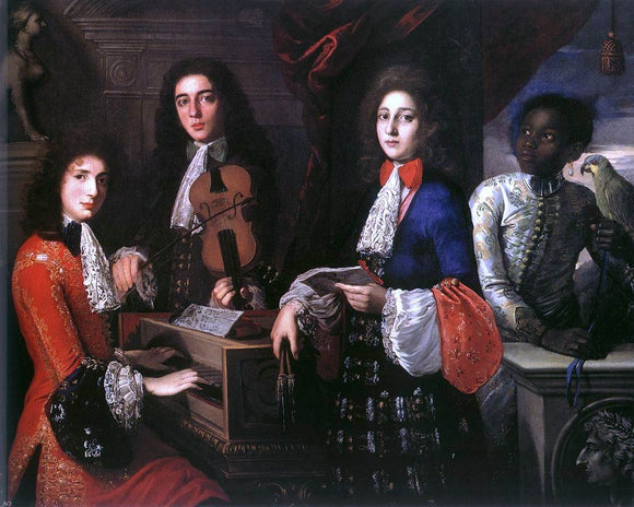  Anton Domenico Gabbiani Portrait of Three Musicians of the Medici Court - Art Print