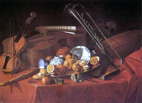  Cristoforo Munari Still-Life with Musical Instruments - Art Print