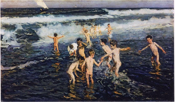  Joaquin Sorolla Y Bastida Sad Inheritance - Study (also known as Beach Rascals) - Art Print