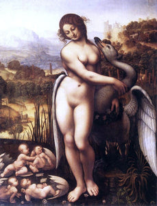  Leonardo Da Vinci Leda and the Swan - Art Print