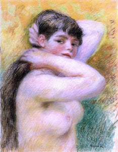  Pierre Auguste Renoir Nude Arranging Her Hair - Art Print