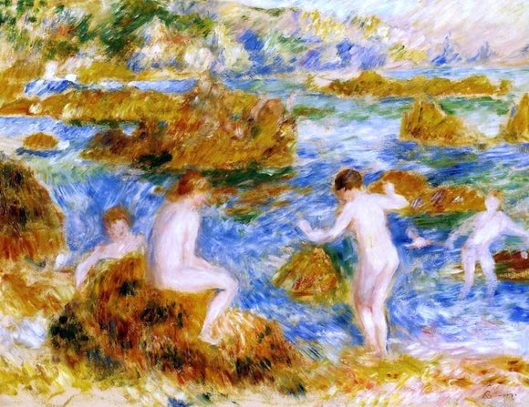  Pierre Auguste Renoir Nude Boys on the Rocks at Guernsey - Art Print