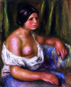  Pierre Auguste Renoir Woman in Blue - Art Print