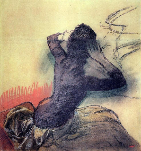  Edgar Degas Seated Woman Adjusting Her Hair - Art Print