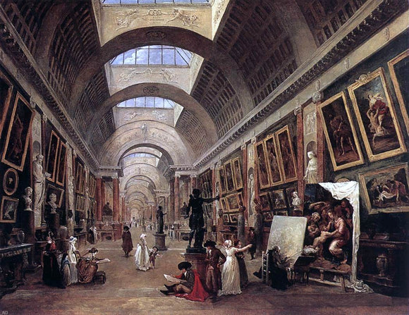  Hubert Robert Design for the Grande Galerie in the Louvre - Art Print