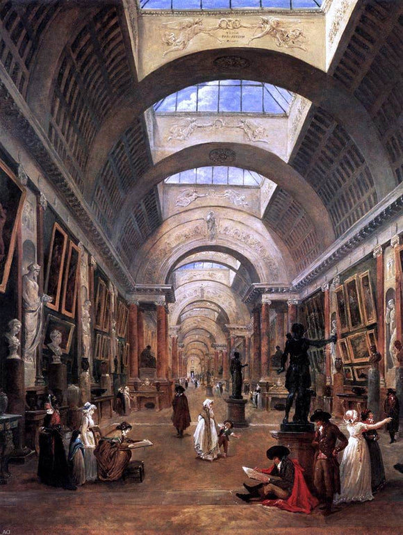  Hubert Robert Design for the Grande Galerie in the Louvre (detail) - Art Print