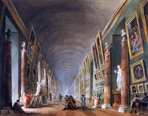  Hubert Robert The Grande Galerie - Art Print