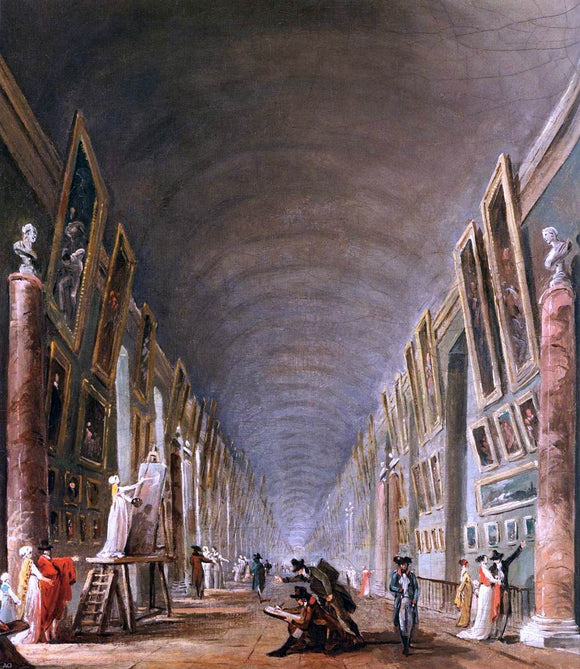  Hubert Robert The Grande Galerie (detail) - Art Print