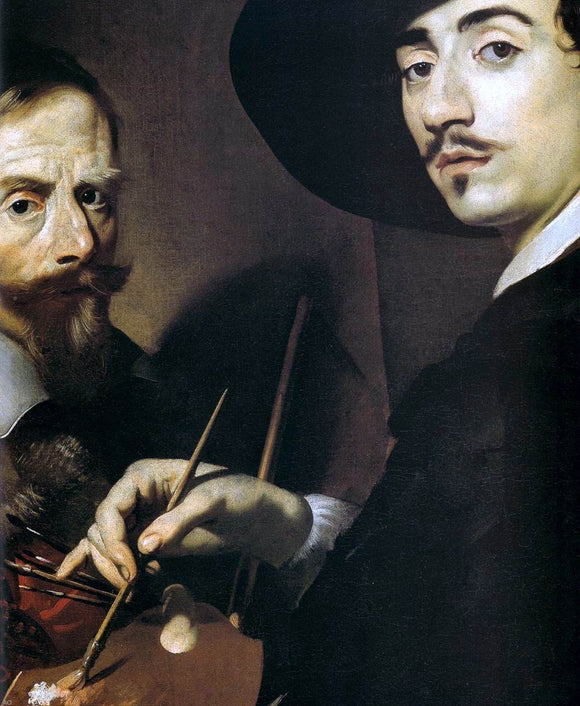  Nicolas Regnier Self-Portrait with a Portrait on an Easel (detail) - Art Print