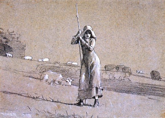  Winslow Homer The Shepherdess - Art Print