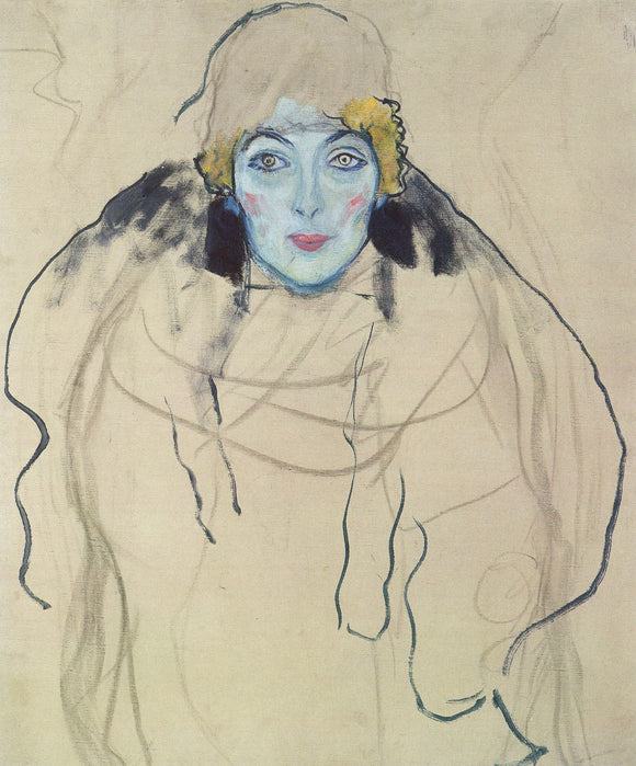  Gustav Klimt Portrait of a Lady (unfinished) - Art Print