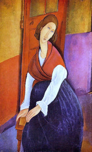  Amedeo Modigliani Jeanne Hebuterne (also known as In Front of a Door) - Art Print