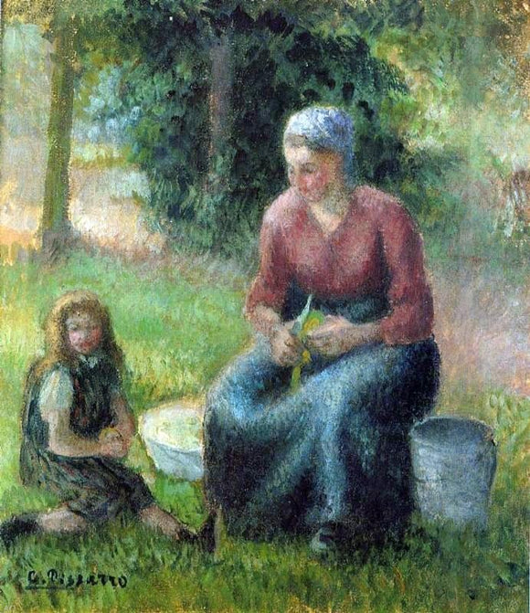  Camille Pissarro Peasant Woman and Her Daughter, Eragny - Art Print