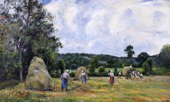  Camille Pissarro The Harvest at Montfoucault - Art Print