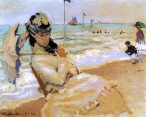  Claude Oscar Monet Camille on the Beach at Trouville - Art Print