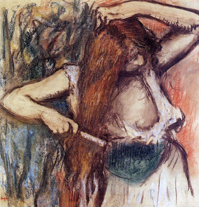  Edgar Degas Woman Combing Her Hair - Art Print