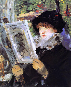  Edouard Manet Reading (also known as Reading L'Illustre) - Art Print