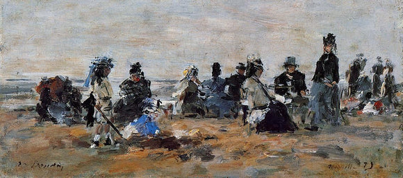  Eugene-Louis Boudin Beach Scene at Trouville, Evening - Art Print