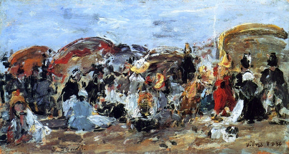  Eugene-Louis Boudin Beach Scene at Villers - Art Print