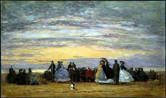  Eugene-Louis Boudin The Beach at Villerville - Art Print
