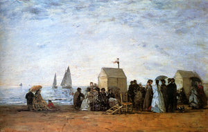  Eugene-Louis Boudin The Beach at Trouville - Art Print