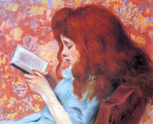  Federico Zandomeneghi A Young Girl Reading - Art Print