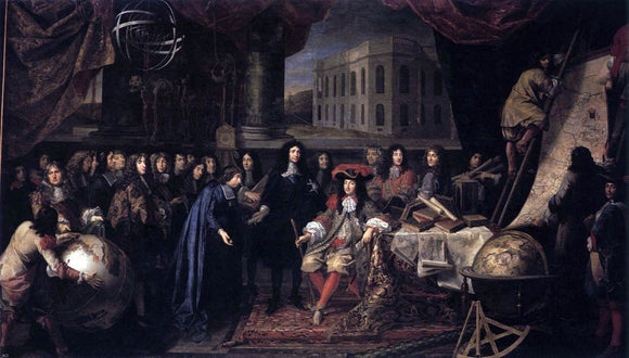  Henri Testelin Colbert Presenting the Members of the Royal Academy of Sciences to Louis XIV in 1667 - Art Print