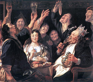  Jacob Jordaens The Bean King (detail) - Art Print