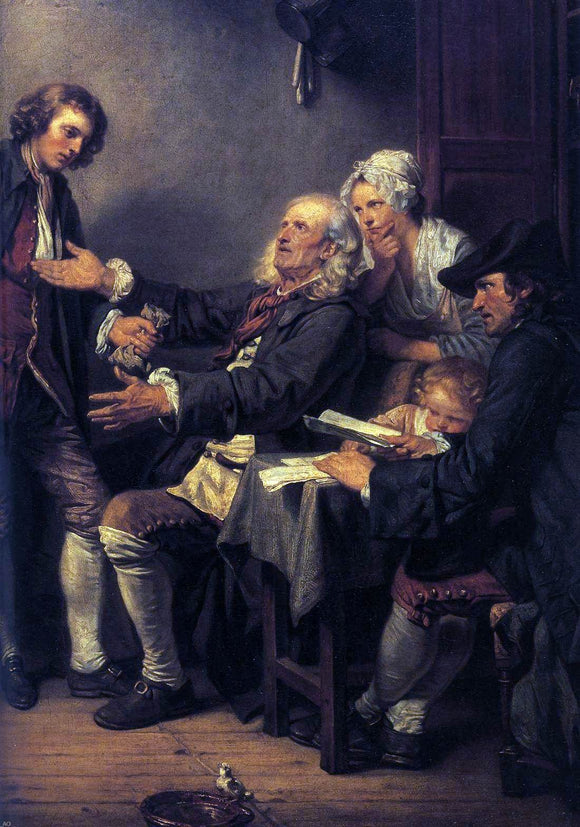  Jean Baptiste Greuze L'Accordee de Village (detail) - Art Print