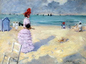  Jean-Louis Forain The Beach at Trouville - Art Print