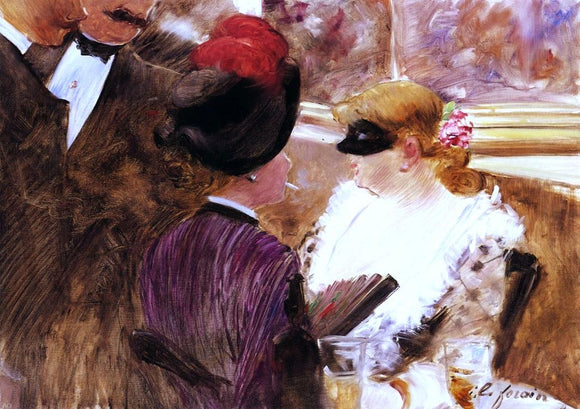  Jean-Louis Forain The Box (also known as At the Skating Cafe) - Art Print