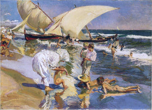  Joaquin Sorolla Y Bastida Valencia Beach in the Morning Light - Art Print