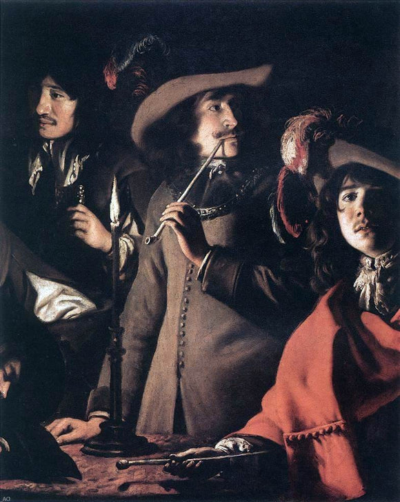  Le nain Brothers Smokers in an Interior (detail) - Art Print