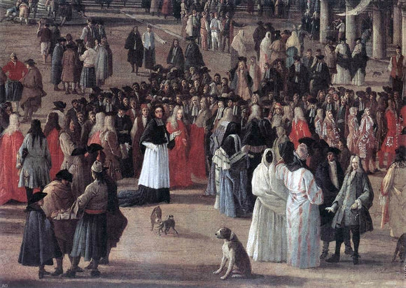  Luca Carlevaris The Reception of Cardinal Cesar d'Estrees (detail) - Art Print