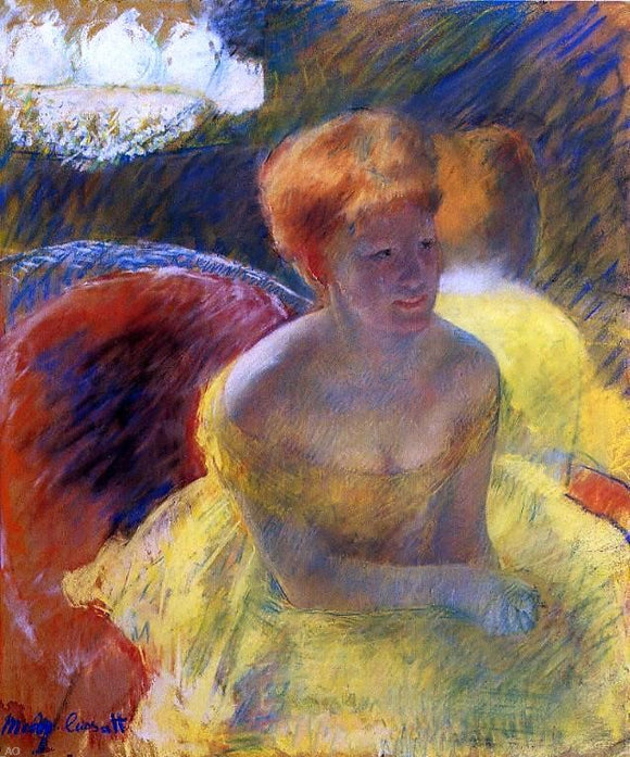  Mary Cassatt At the Theater (also known as Lydia Cassatt Leaning on Her Arms, Seated in a Loge) - Art Print