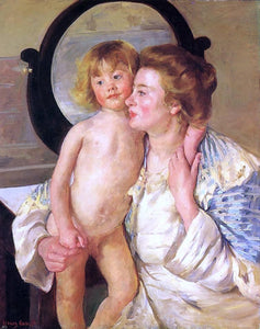  Mary Cassatt Mother and Child (also known as The Oval Mirror) - Art Print