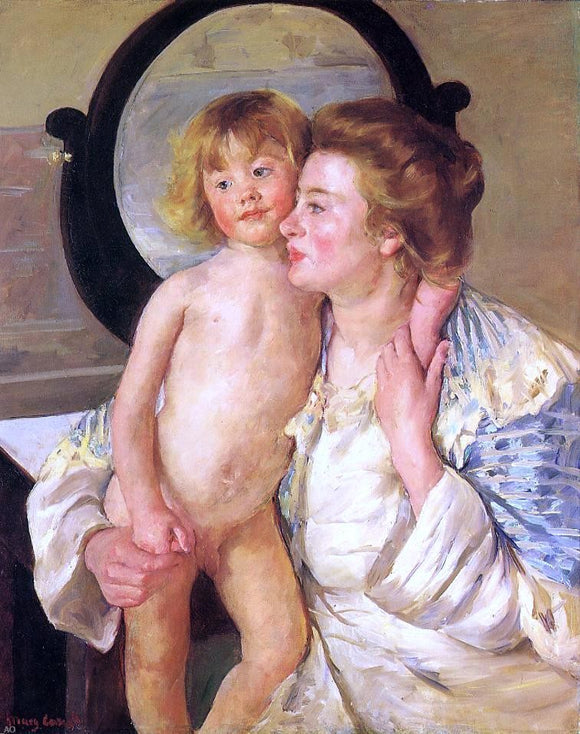  Mary Cassatt Mother and Child (also known as The Oval Mirror) - Art Print