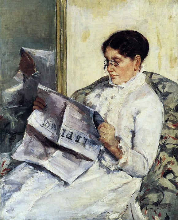  Mary Cassatt Portrait of a Lady (also known as Reading 'Le Figaro') - Art Print