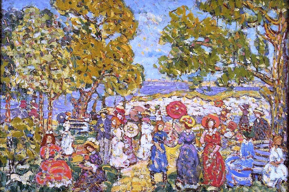  Maurice Prendergast Landscape with Figures - Art Print