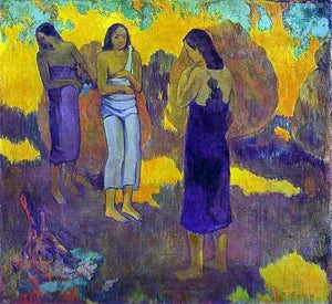  Paul Gauguin Three Tahitian Women Against a Yellow Background - Art Print