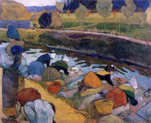  Paul Gauguin Washerwomen at the Roubine du Roi. Arles - Art Print