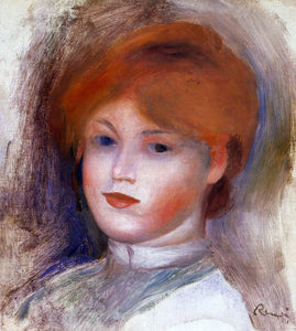  Pierre Auguste Renoir Head of a Young Woman - Art Print