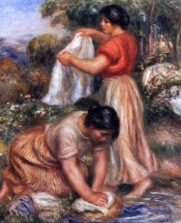  Pierre Auguste Renoir Laundresses - Art Print