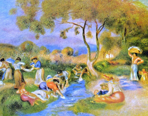  Pierre Auguste Renoir Laundresses at Cagnes - Art Print