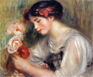  Pierre Auguste Renoir Portrait of Gabrielle (also known as Young Girl with Flowers) - Art Print