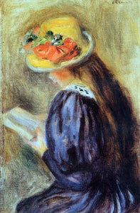  Pierre Auguste Renoir The Little Reader (also known as Little Girl in Blue) - Art Print