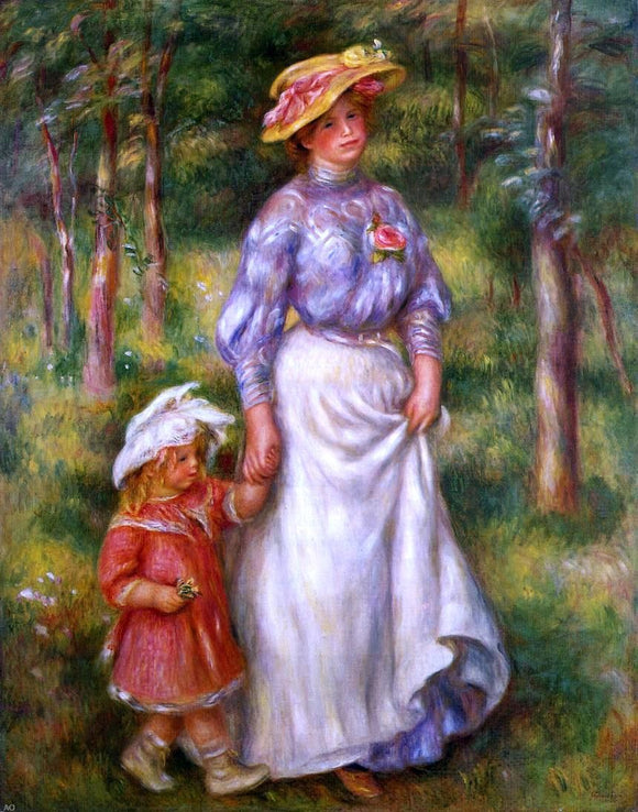  Pierre Auguste Renoir The Promenade (also known as Julienne Dubanc and Adrienne) - Art Print