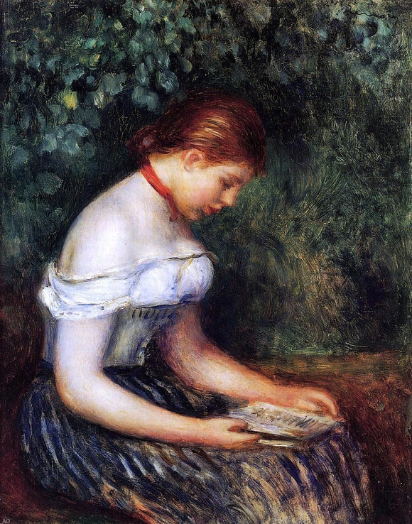  Pierre Auguste Renoir The Reader (La Liseuse) (also known as Seated Young Woman) - Art Print